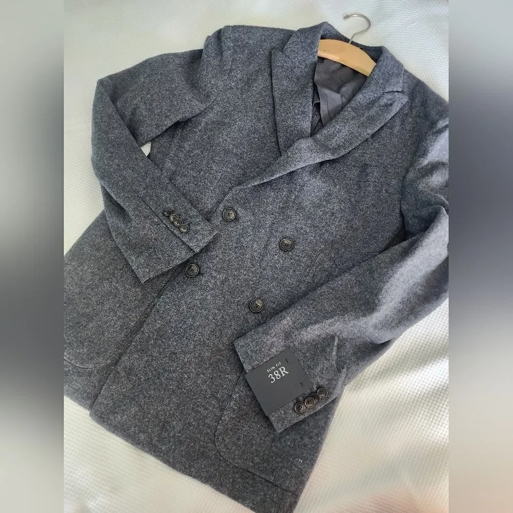 Banana Republic Charcoal Blazer Wool Blend New